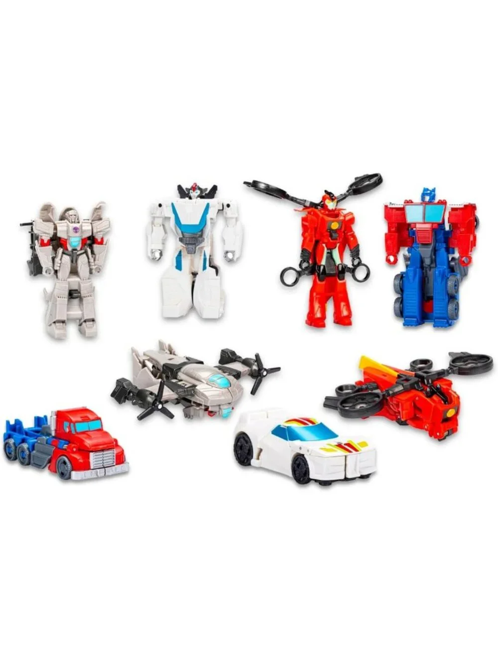 Transformers 1 Step Flip Changers Action Figure Set - Bundle of 4 Toys